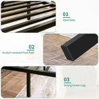 Cadre de lit plateforme moderne en métal King size