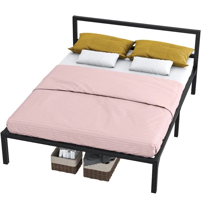 Cadre de lit plateforme moderne en métal King size