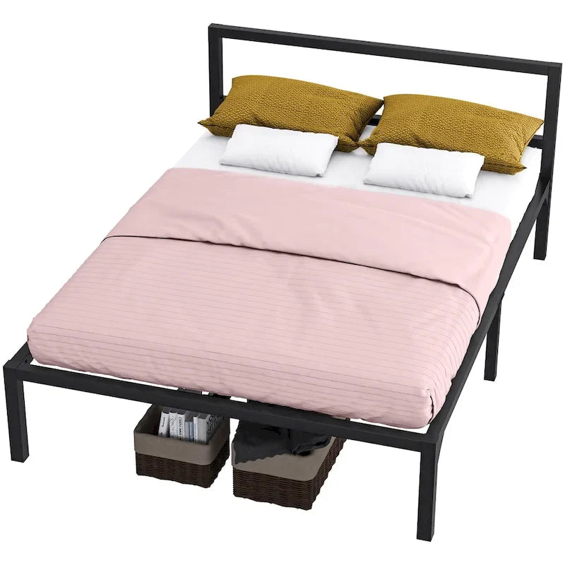Cadre de lit plateforme moderne en métal King size