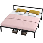 Cadre de lit plateforme moderne en métal King size