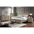 Lit traîneau 2 tiroirs en bois gris rustique Nahkohe de Furniture of America
