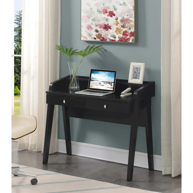 Bureau Newport Deluxe 2 tiroirs avec étagère Convenience Concepts