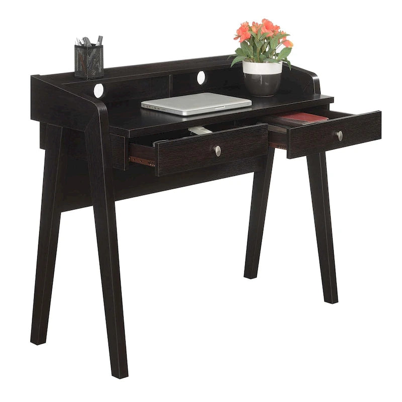 Bureau Newport Deluxe 2 tiroirs avec étagère Convenience Concepts