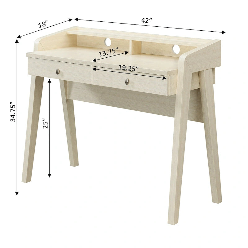 Bureau Newport Deluxe 2 tiroirs avec étagère Convenience Concepts