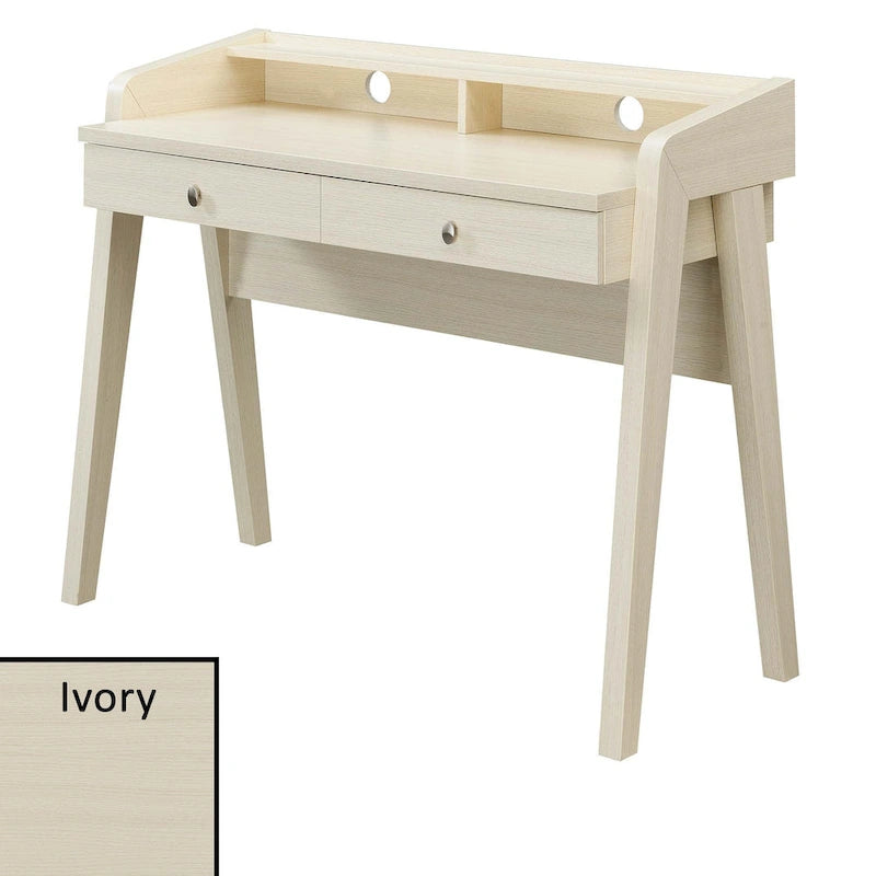 Bureau Newport Deluxe 2 tiroirs avec étagère Convenience Concepts