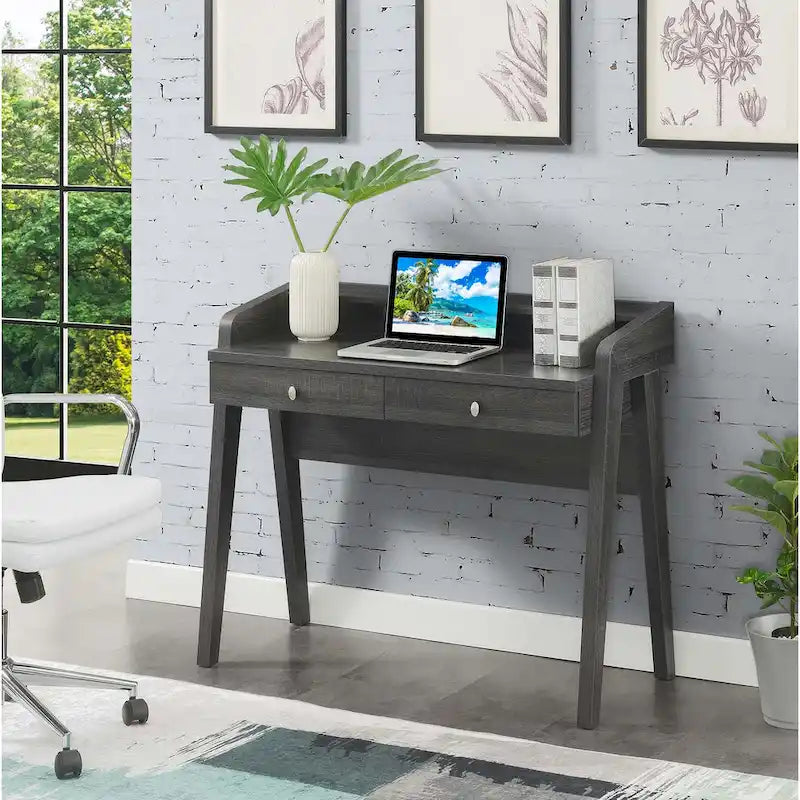 Bureau Newport Deluxe 2 tiroirs avec étagère Convenience Concepts