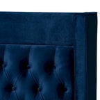 Lit plateforme glamour capitonné en velours contemporain