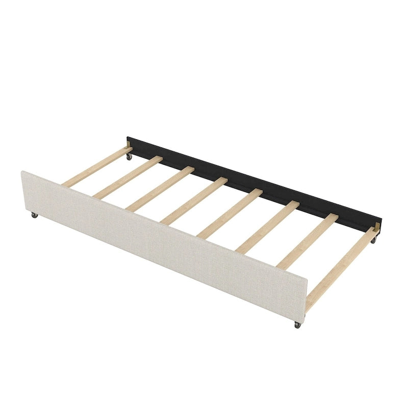 Lit plateforme rembourré avec lit gigogne