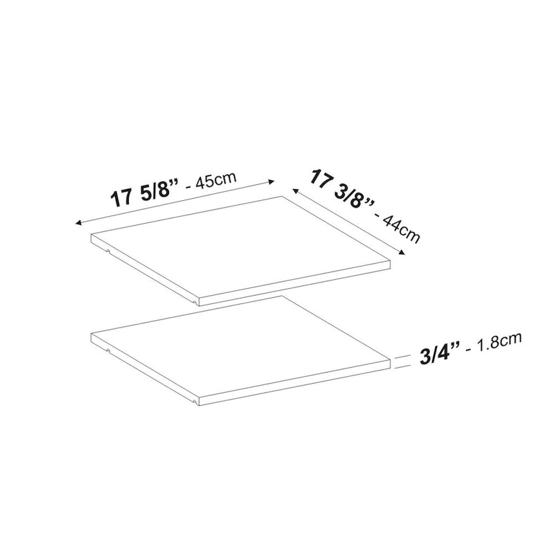 Palace Imports – Étagères 100 % bois massif pour armoires Metro, Cosmo, lot de 2