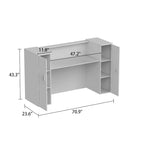 Comptoir de Réception Grande Table d'Accueil avec Étagère Réglable de Timechee