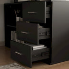 Bureaux d'angle de direction en L à 3 tiroirs avec armoire de rangement
