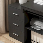 Bureaux d'angle de direction en L à 3 tiroirs avec armoire de rangement