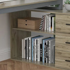 Bureaux d'angle de direction en L à 3 tiroirs avec armoire de rangement