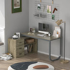 Bureaux d'angle de direction en L à 3 tiroirs avec armoire de rangement
