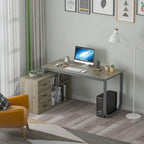 Bureaux d'angle de direction en L à 3 tiroirs avec armoire de rangement