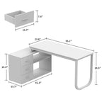 Bureaux d'angle de direction en L à 3 tiroirs avec armoire de rangement