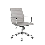 CAROCC Chaise de bureau d'ordinateur côtelée pivotante avec fonction d'inclinaison et de levage, fauteuil de bureau ergonomique en cuir de qualité supérieure