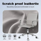 CAROCC Chaise de bureau d'ordinateur côtelée pivotante avec fonction d'inclinaison et de levage, fauteuil de bureau ergonomique en cuir de qualité supérieure