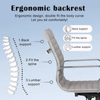 CAROCC Chaise de bureau d'ordinateur côtelée pivotante avec fonction d'inclinaison et de levage, fauteuil de bureau ergonomique en cuir de qualité supérieure