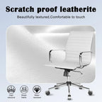 CAROCC Chaise de bureau d'ordinateur côtelée pivotante avec fonction d'inclinaison et de levage, fauteuil de bureau ergonomique en cuir de qualité supérieure
