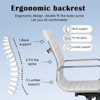 CAROCC Chaise de bureau d'ordinateur côtelée pivotante avec fonction d'inclinaison et de levage, fauteuil de bureau ergonomique en cuir de qualité supérieure