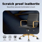 CAROCC Chaise de bureau d'ordinateur côtelée pivotante avec fonction d'inclinaison et de levage, fauteuil de bureau ergonomique en cuir de qualité supérieure