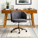 Fauteuil de bureau pivotant ergonomique Astore Modern en velours côtelé avec hauteur réglable par HULALA HOME