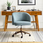 Fauteuil de bureau pivotant ergonomique Astore Modern en velours côtelé avec hauteur réglable par HULALA HOME