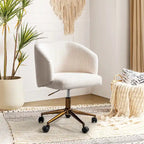 Fauteuil de bureau pivotant ergonomique Astore Modern en velours côtelé avec hauteur réglable par HULALA HOME