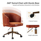 Fauteuil de bureau pivotant ergonomique Astore Modern en velours côtelé avec hauteur réglable par HULALA HOME