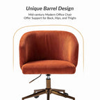 Fauteuil de bureau pivotant ergonomique Astore Modern en velours côtelé avec hauteur réglable par HULALA HOME