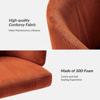 Fauteuil de bureau pivotant ergonomique Astore Modern en velours côtelé avec hauteur réglable par HULALA HOME
