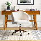 Fauteuil de bureau pivotant ergonomique Astore Modern en velours côtelé avec hauteur réglable par HULALA HOME