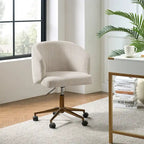 Fauteuil de bureau pivotant ergonomique Astore Modern en velours côtelé avec hauteur réglable par HULALA HOME