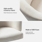 Fauteuil de bureau pivotant ergonomique Astore Modern en velours côtelé avec hauteur réglable par HULALA HOME