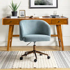 Fauteuil de bureau pivotant ergonomique Astore Modern en velours côtelé avec hauteur réglable par HULALA HOME