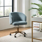 Fauteuil de bureau pivotant ergonomique Astore Modern en velours côtelé avec hauteur réglable par HULALA HOME