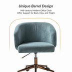 Fauteuil de bureau pivotant ergonomique Astore Modern en velours côtelé avec hauteur réglable par HULALA HOME