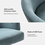 Fauteuil de bureau pivotant ergonomique Astore Modern en velours côtelé avec hauteur réglable par HULALA HOME