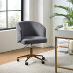 Fauteuil de bureau pivotant ergonomique Astore Modern en velours côtelé avec hauteur réglable par HULALA HOME