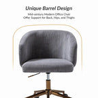 Fauteuil de bureau pivotant ergonomique Astore Modern en velours côtelé avec hauteur réglable par HULALA HOME