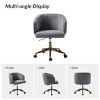 Fauteuil de bureau pivotant ergonomique Astore Modern en velours côtelé avec hauteur réglable par HULALA HOME