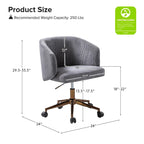 Fauteuil de bureau pivotant ergonomique Astore Modern en velours côtelé avec hauteur réglable par HULALA HOME