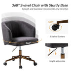 Fauteuil de bureau pivotant ergonomique Astore Modern en velours côtelé avec hauteur réglable par HULALA HOME