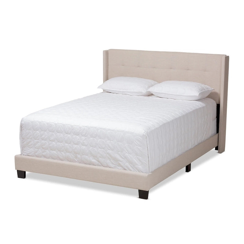 Lit contemporain en tissu capitonné par Baxton Studio
