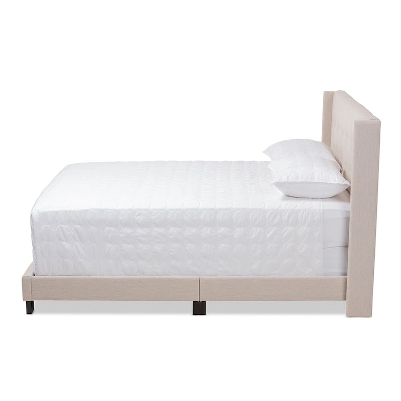 Lit contemporain en tissu capitonné par Baxton Studio