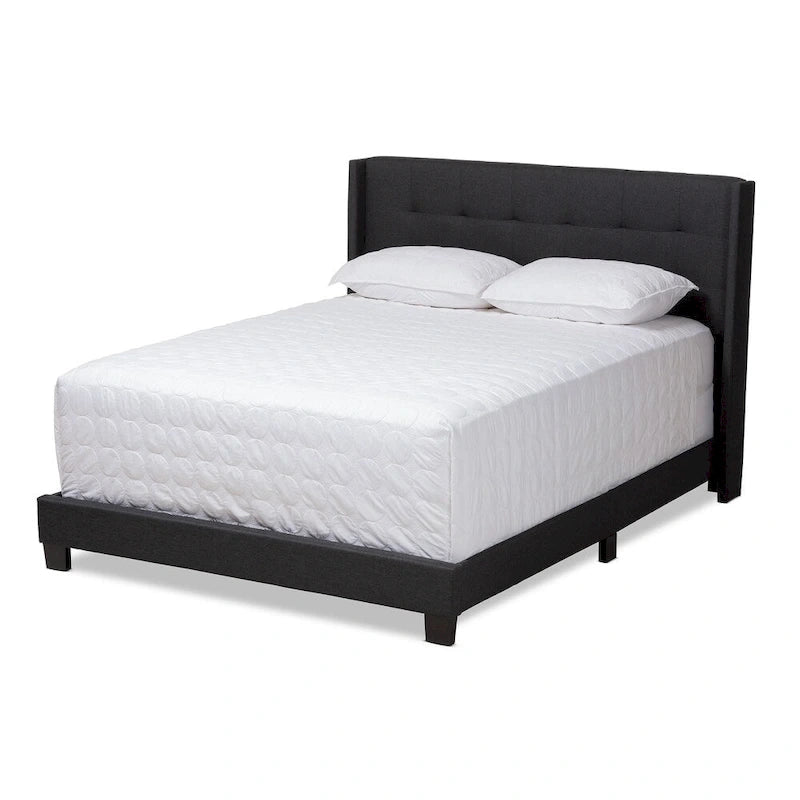 Lit contemporain en tissu capitonné par Baxton Studio