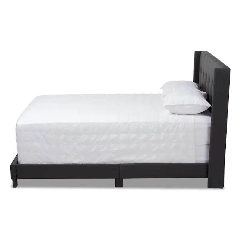 Lit contemporain en tissu capitonné par Baxton Studio