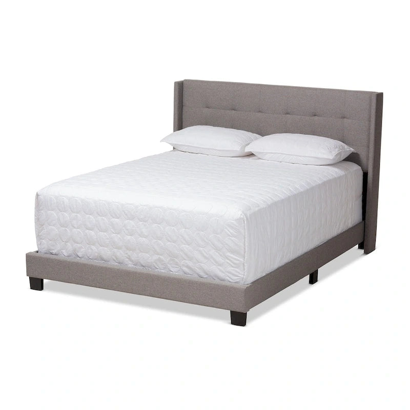 Lit contemporain en tissu capitonné par Baxton Studio