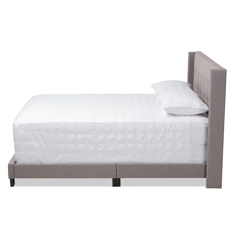 Lit contemporain en tissu capitonné par Baxton Studio